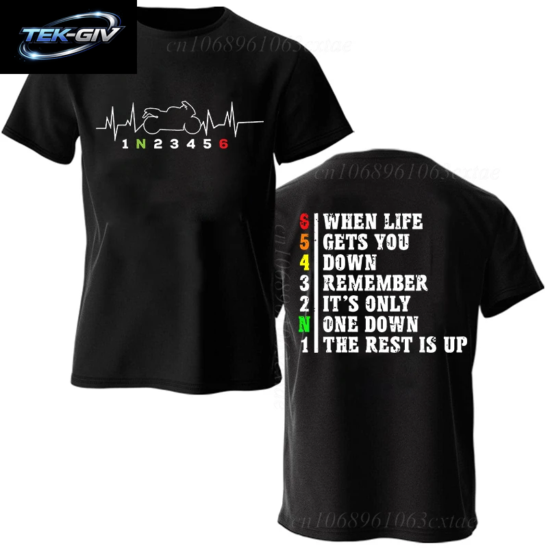 Sommer Mode Männer T Shirt Kleidung 1N23456 Motorrad Getriebe Biker Herzschlag Grafik T Shirt Casual Übergroßen Männer T-Shirts