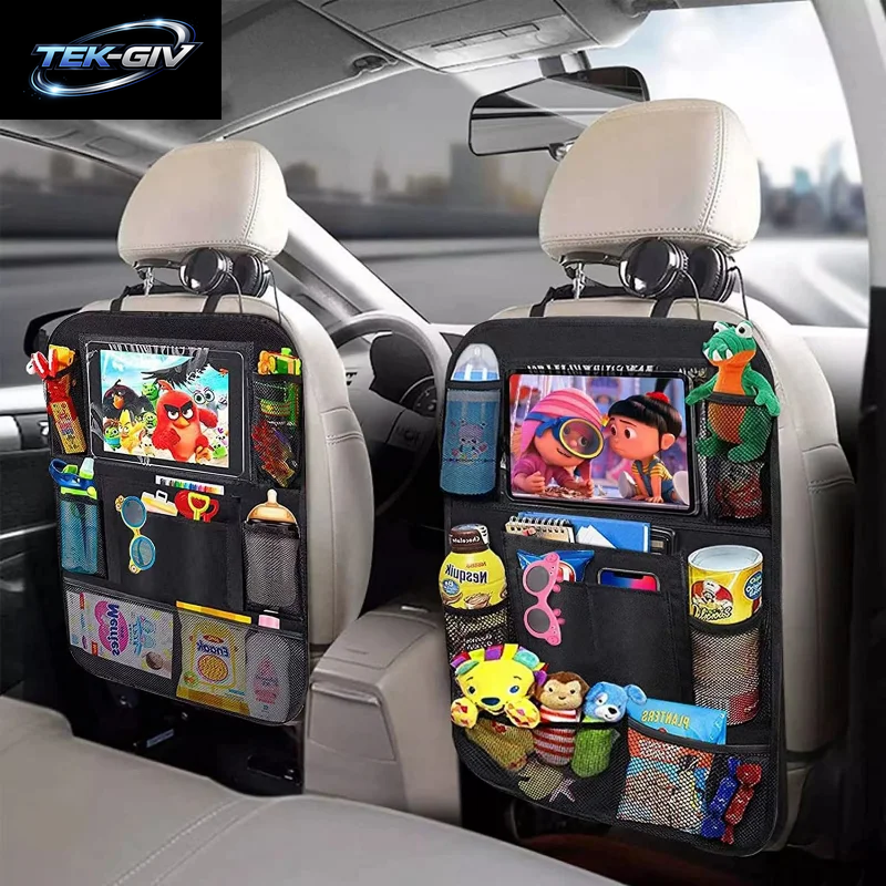 Auto Rücksitz Organizer Mit Touchscreen Tablet Halter Auto Aufbewahrung Taschen Decken Autos Itz Rücken Protektoren Autozubehör