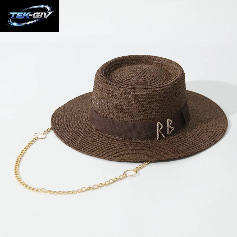Sommer Strohhüte Für Frauen Band Dekoration Elegante Damen Party Kleid Hüte Reise Strand Sonnenhut Chapeau Femme