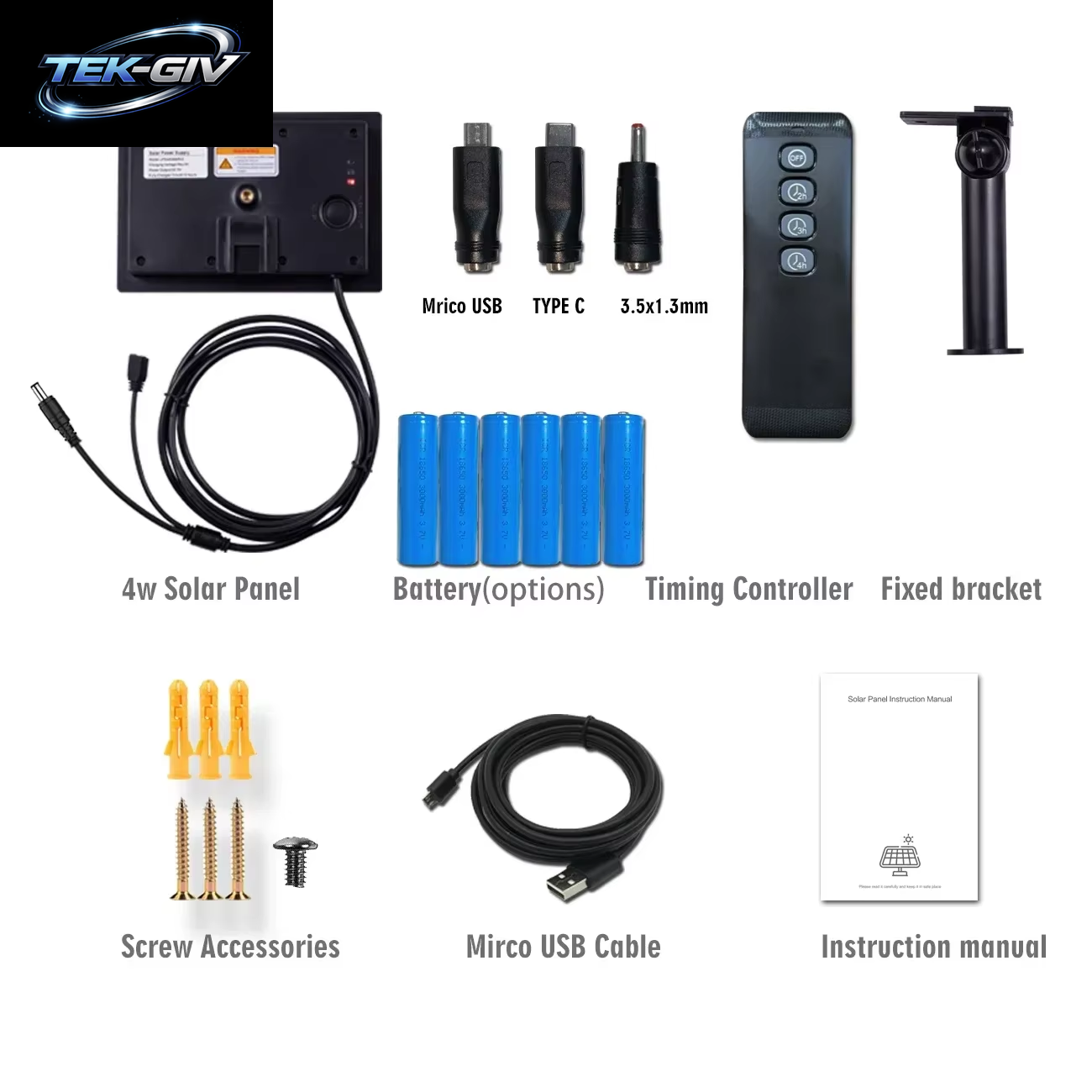 4 W Mini-Solarpanel Für Den Außenbereich, Wasserdicht, IP66, 2 M Kabel, Ladegerät, USB, Typ C, 5 V DC12 V, Angetrieben, Installieren Sie 18650-Batterie, Solarladung