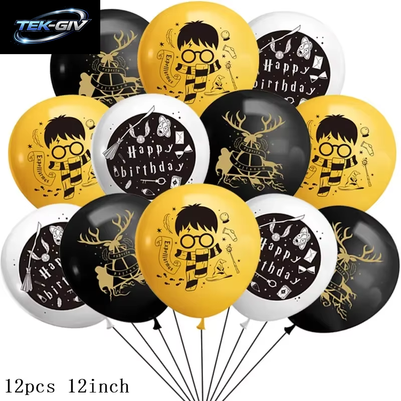 Harry Potter Ballon Hogwarts Hintergrund Eule Schule Happy Birthday Banner Party Dekoration Tortendekoration Einweg-Tischgeschirr