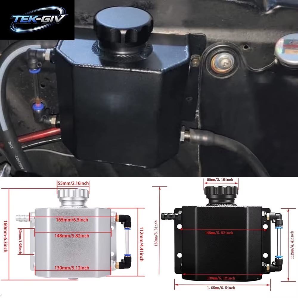 1L Silber Schwarz Aluminium Kühlmittel Kühler Überlauf Rückgewinnung Wassertank Flaschen Behälter Universal Kühlmittel Überlauf Tank Kühlmittel