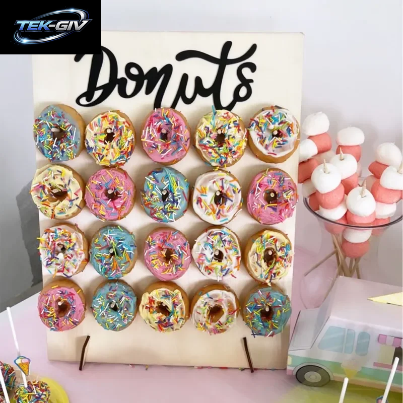 Holz Donut Wandständer Donut Party Dekoration Donut Halter Hochzeit Party Dekor Geburtstag Party Supplies Baby Shower