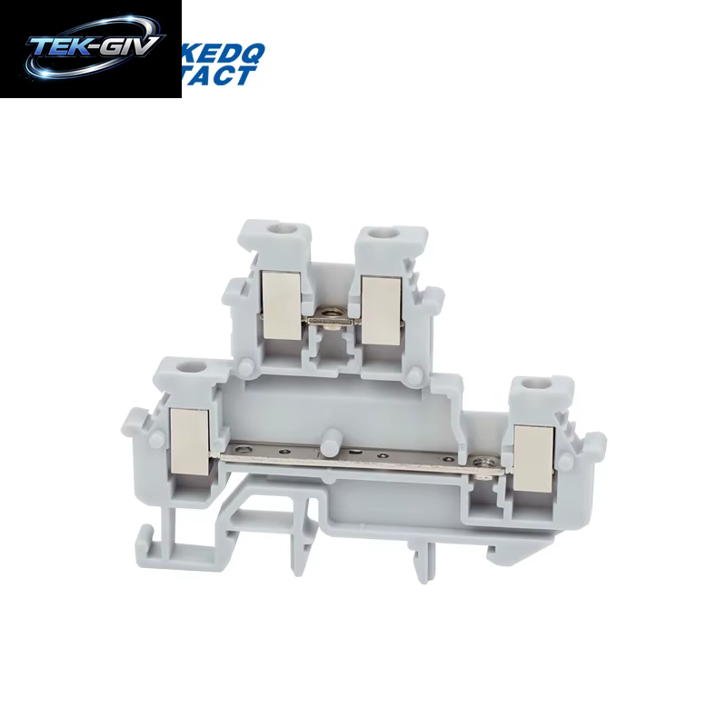 10 Stück MBKKB-2.5 Schraube Doppelstufe Din-Schienenklemmenblock, 2,5 Mm2 Drahtverbinder, Universeller Durchgangsstecker 2 Schicht MBKKB2.5