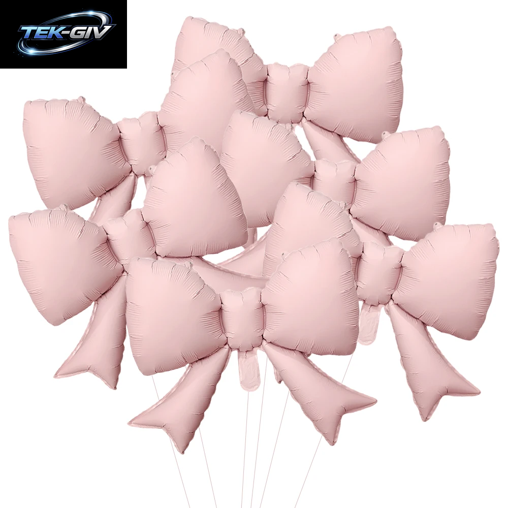 6 Stücke Baby Rosa Schleife Ballon Fliege Rosa Ballon Mini Bogen Ballon Hochzeit Braut Dusche Mädchen Geschenk Ballon Dekoration