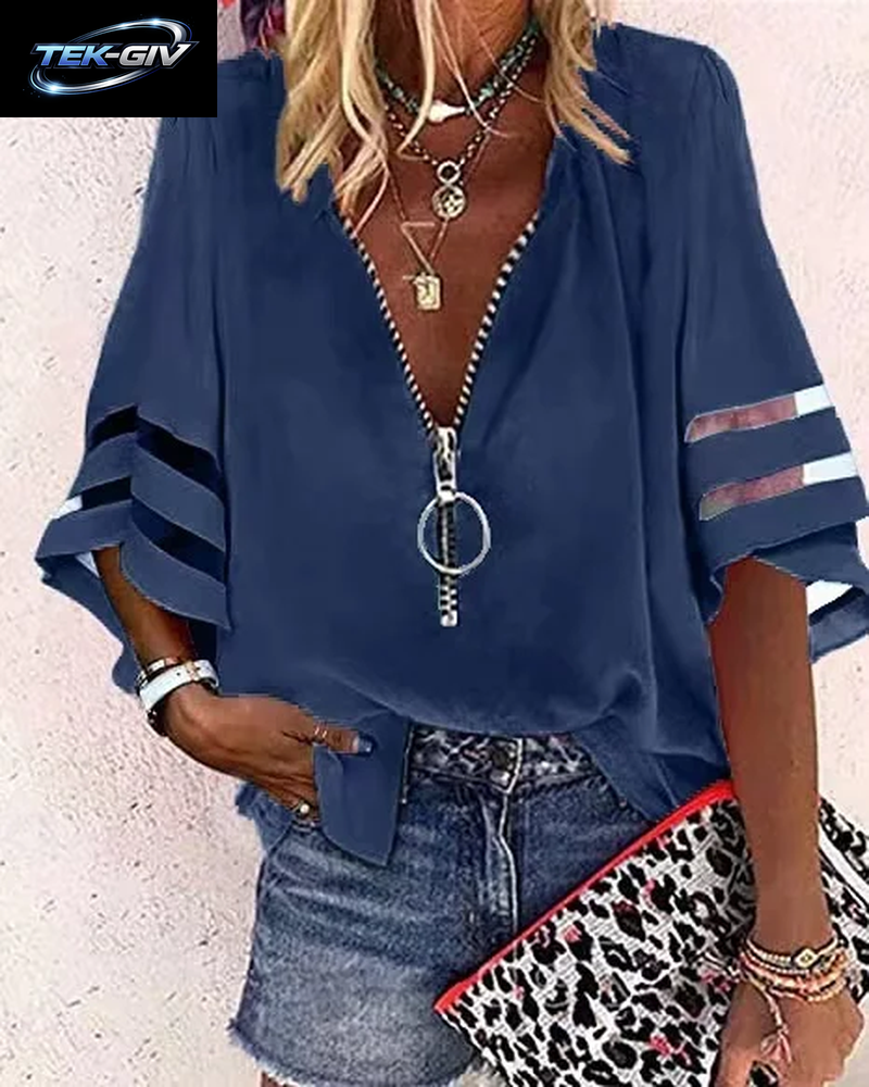 Sommer Frauen Print Tees Shirts Lose Vintage Zipper off Schulter Sexy Loch Bluse Top Lose 2024 Casual Kurzarm Tops