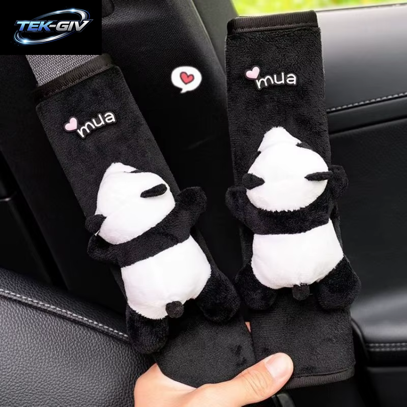 Panda Auto Sicherheits Gurt Schulter Schutz Niedlichen Rucksack Schulter Schutz Dekorative Plüsch Puppe Auto Zubehör Innen Frau