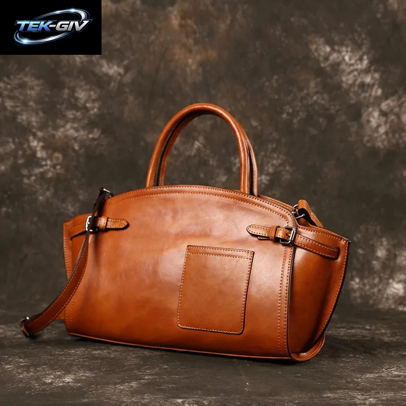 Hochwertige Leder-Bowlingtasche Im Nischendesign, Bowling-Handtasche