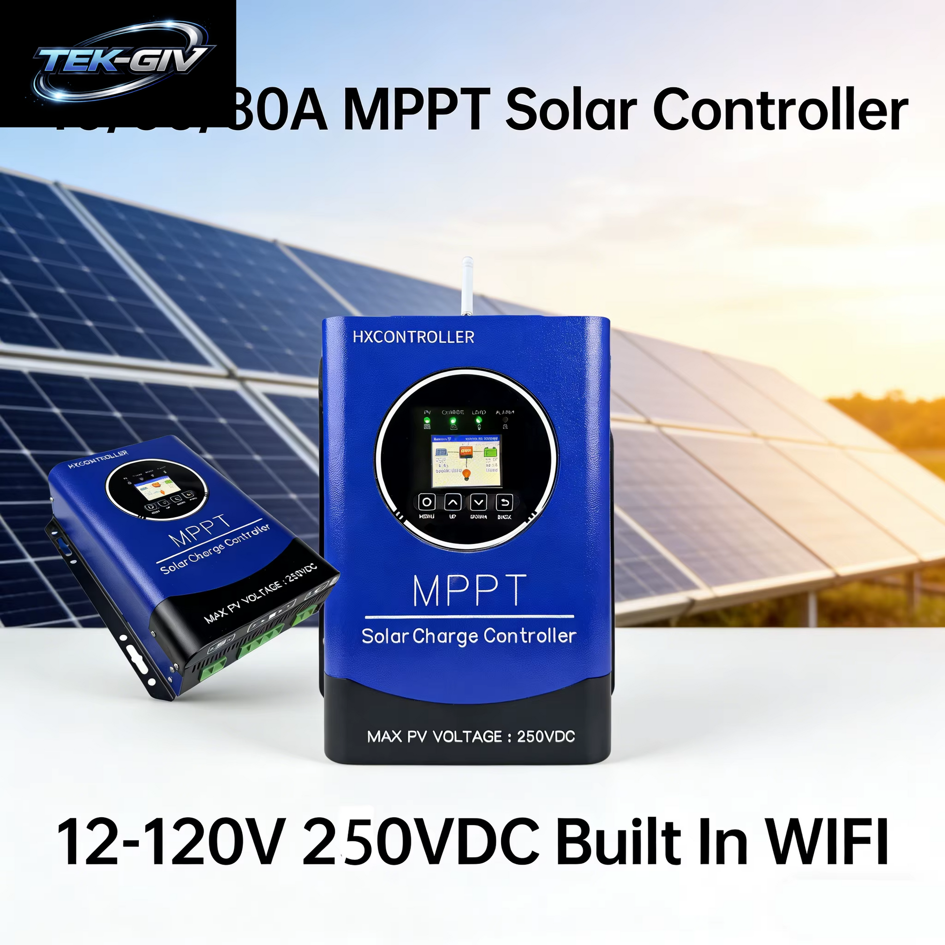 250VDC 40A 4800W Solarpanel-System-Laderegler PV MPPT Laderegler Smart WIFI APP Für 12V-120V 600W Solarpanel