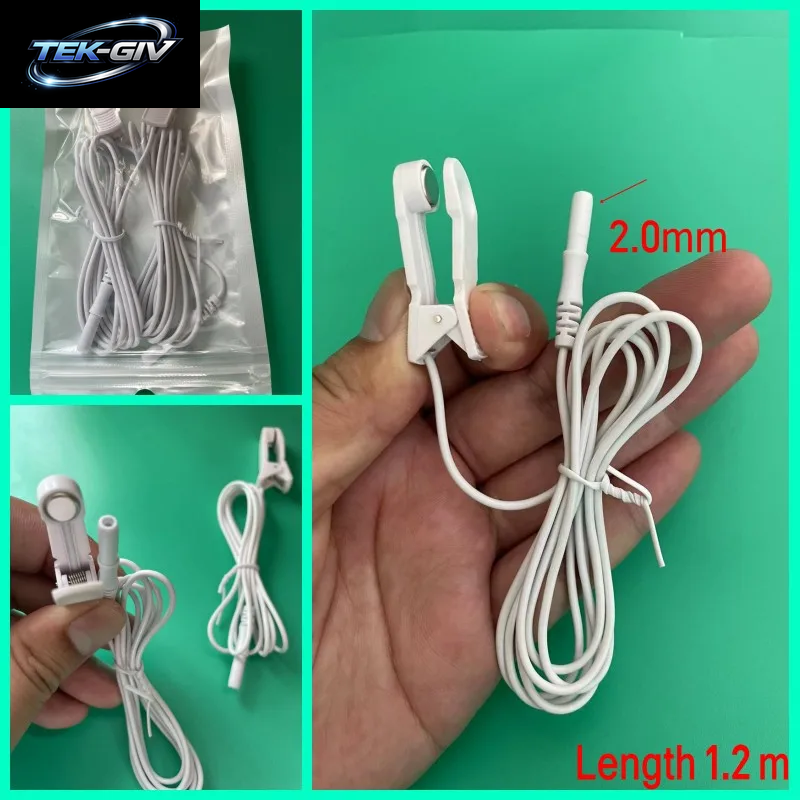 2 HEALY KOMPATIBELES OHRCLIP-KABEL, KLEBER ELEKTRODEN, ANSCHLUSSKABEL, KORDEL-ARMBÄNDER, ARMBÄNDER, SOCKEN, Kniepolster, ZUBEHÖR