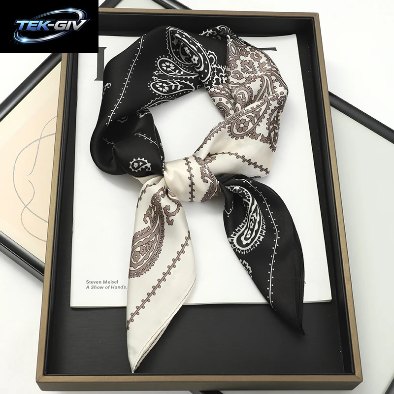 60 Farben Luxus-Schal Für Damen 70*70Cm Seidengefühl Quadratisches Haartuch Foulard Satin-Schal Großformatiges Kopftuch Hijab Taschentuch