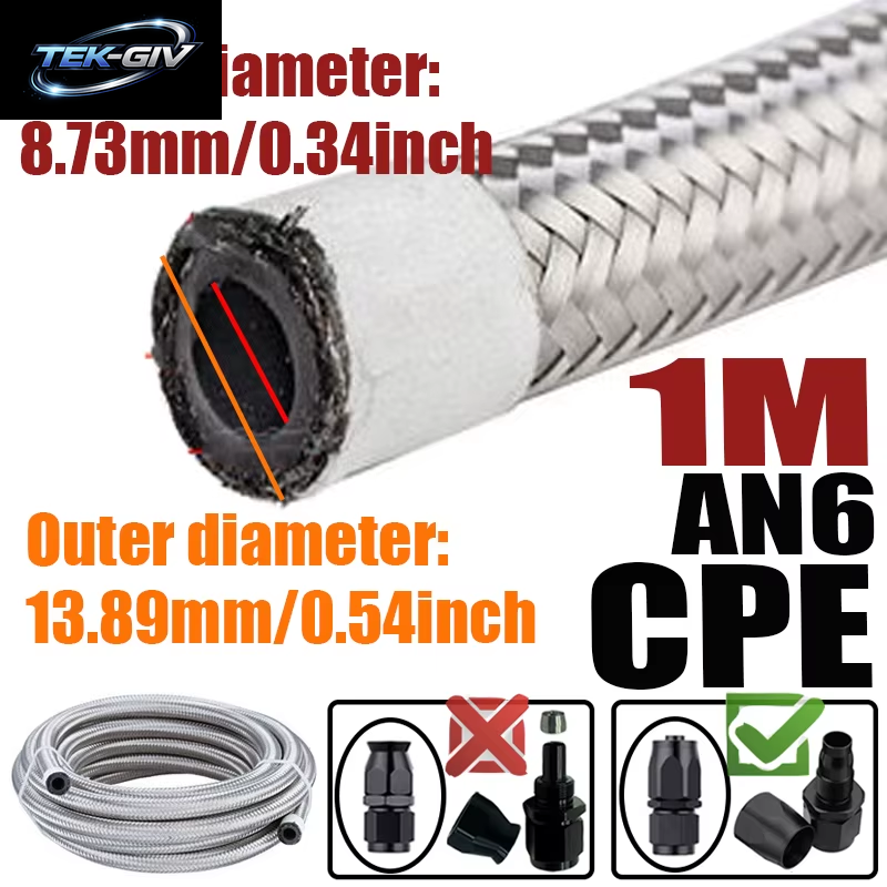 1M/2M/3M/4M 4AN 6AN 8AN 10AN 12AN Universal Auto Kraftstoff Schlauch Öl Gas Kühler Luft Linie Rohr Rohr Edelstahl Geflochtene CPE Gummi