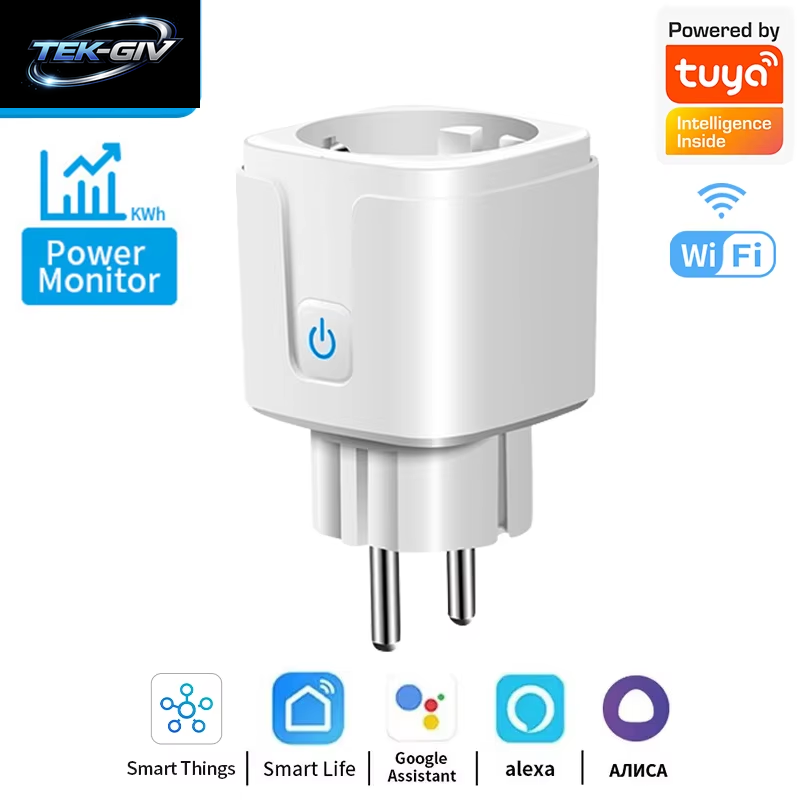 TNCE Tuya Wifi/Zigbee Smart Plug16A/20A EU Smart 2 Steckdosen in 1 Mit Stromüberwachung Und Timing-Funktion, Kompatibel Mit Alexa Und Google Home