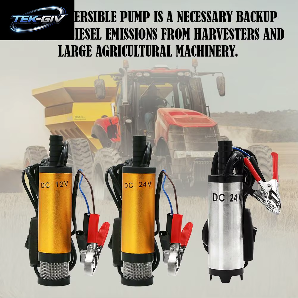 Tragbare 12/24V Kraftstoff Transfer Pumpe Diesel Öl Wasser Tauch Elektrische Motor Für Auto Camping Angeln Fleck Stahl Shell