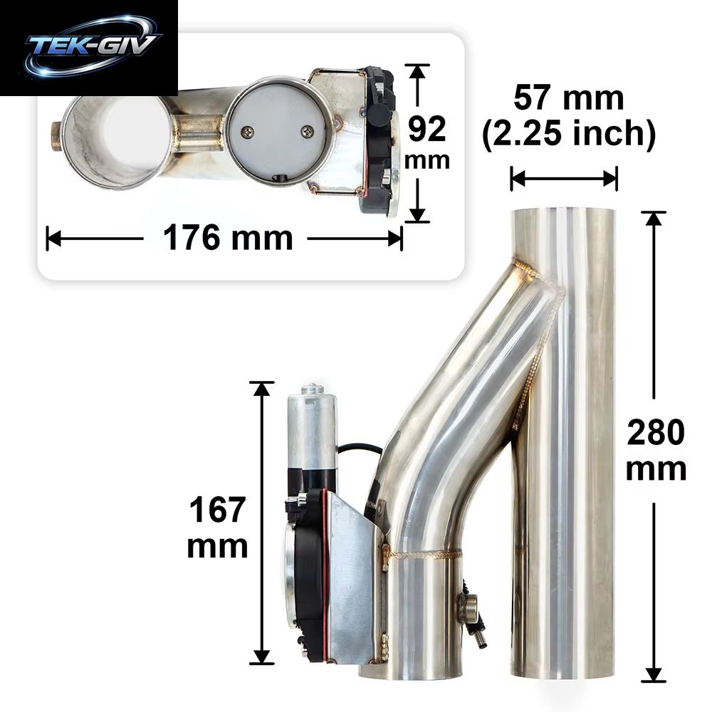 2 2,25 2,5 2,75 3 Zoll SS304 Heade Y-Rohrausschnitt Elektrischer Auspuffausschnitt Catback down Pipe Auspuff-Bypassventil-Fernbedienungstaste