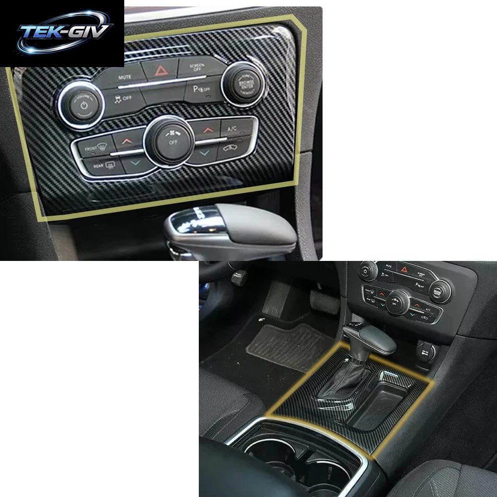 Für Dodge Charger 2015-2021 Zentrale Steuerung Getriebe Panel Trim A/C Klimaanlage Panel Schutz Abdeckung Innen Dekorative Teile