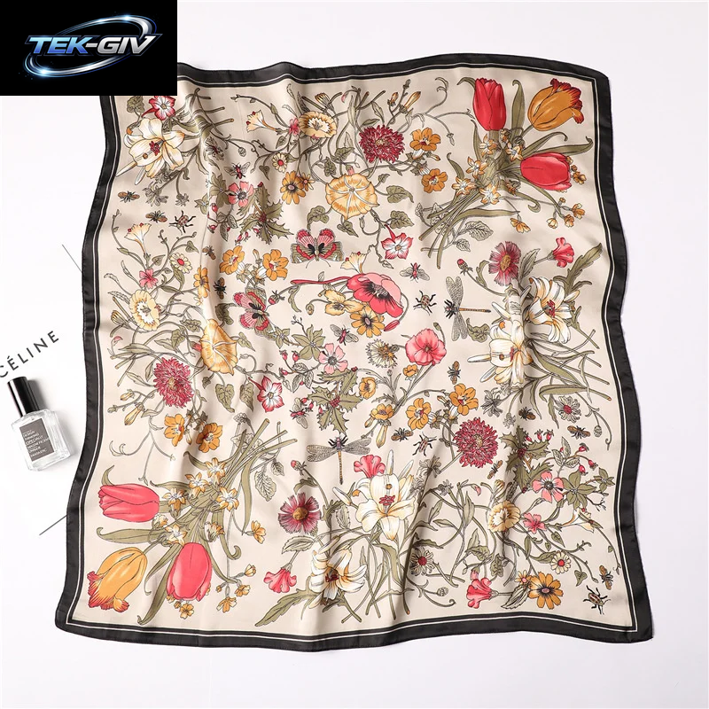 Luxus Neue Gedruckt Schals Frauen Seidenschal Frühling Und Sommer Blumen Dekorationen Kleine Krawatten Haarbänder Taschen Großhandel