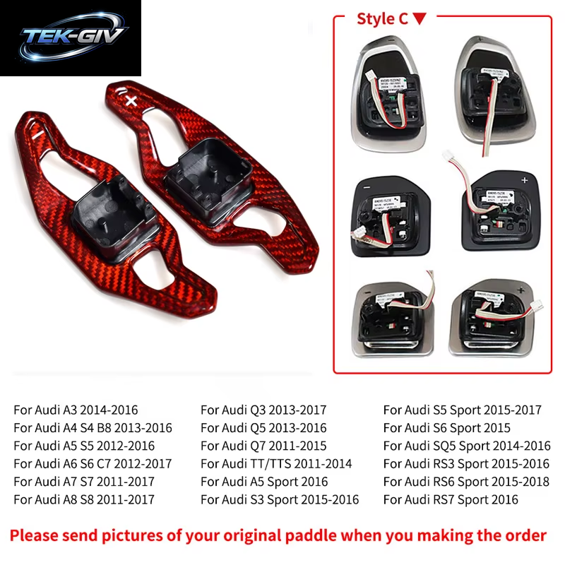 Carbon Fiber Shift Paddle Für Audi A3 8V S3 RS3 A4 S4 A5 S5 RS4 B8 B9 A6 A7 TT TT R8 Q3 Q5 Auto Lenkrad Shifter Verlängerung