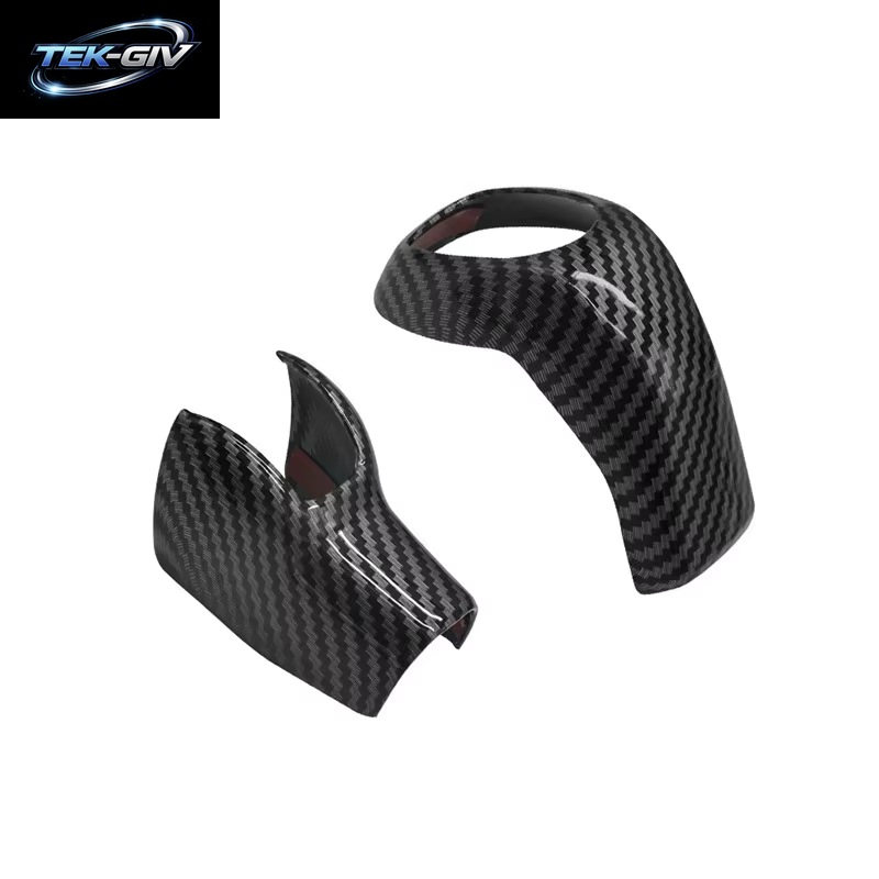 2 Stück Kohle Faser Abs Kunststoff Auto Schaltknauf Abdeckung Für Volkswagen Passat Sagitar Tacqua Tayron Polo plus Tcross Zubehör