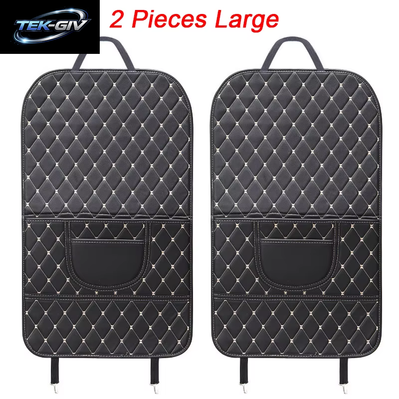 PU Leder Auto anti Kick Pad Auto Sitz Zurück Schutz Abdeckung Mit Lagerung Tasche Auto Rücksitz Anti-Kick Matten Zubehör Für Kinder
