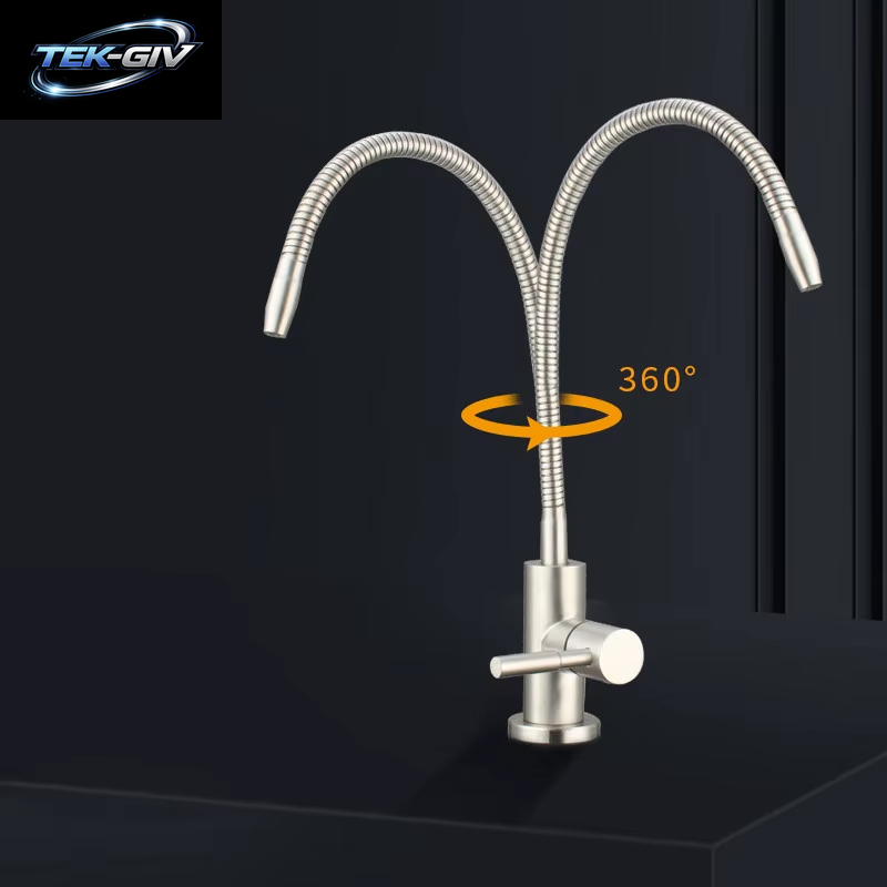 1/4 Zoll Küchenwasserfilterhahn, Flexibler Trinkhahn, Wasserreiniger, Wasserhahn, Küchenarmatur Aus Edelstahl 304