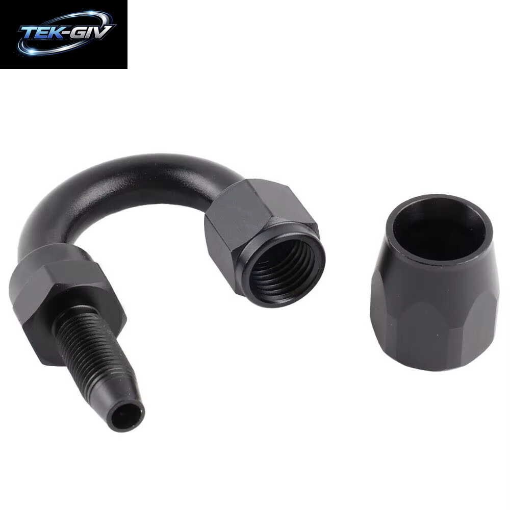 1 Stück Schwarz AN4 AN6 AN8 Gerade 45 60 90 120 150 180 Grad Öl Kraftstoff Schwenk Schlauch Ende Fitting Öl Schlauch Ende Adapter Kit