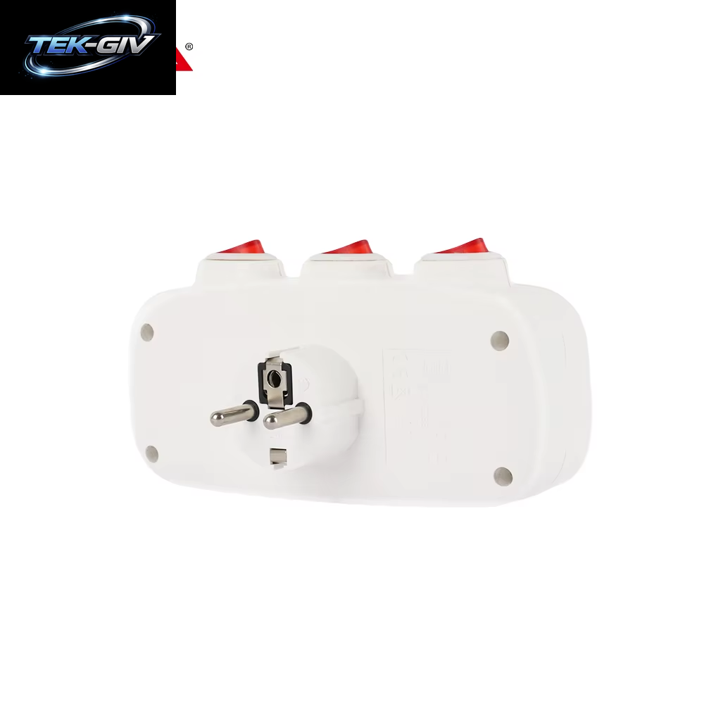 CILIA 1/2 Stück Eu-Stecker, 3-In-1, Steckdose Mit 3 Schaltersteuerung, Multi-Steckdosenleiste, 3 Steckdosen, Für Zuhause