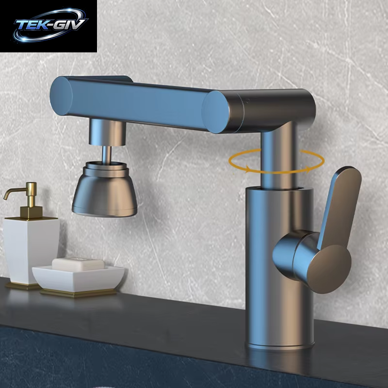 Mechanischer Arm Universal-Wasserhahn Badezimmer Küche Spritzwassergeschützter Wasserhahn Badezimmer-Arbeitsplatte Waschbecken Heiß- Und Kaltwasserhahn-Zubehör