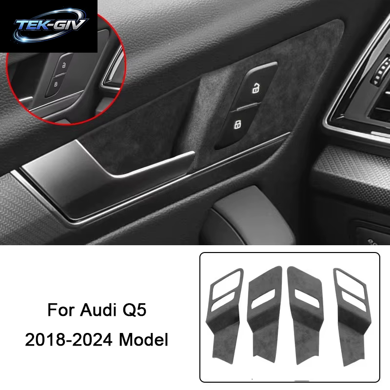 Für LHD Audi Q5 2018 2019 2020 2021 2022 2023 2024 Italienische Wildleder-Verkleidungen Innenraum-Verzierungen Für Türen, Schaltwippen, Mittelkonsole