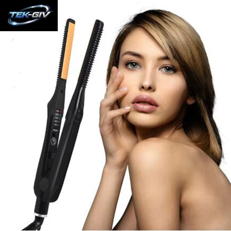 Mini Teddy Wave Haarglätter, Dünner Bleistift, Glätteisen, Titan, Professioneller Salon-Lockenwickler Für Kurzes Haar