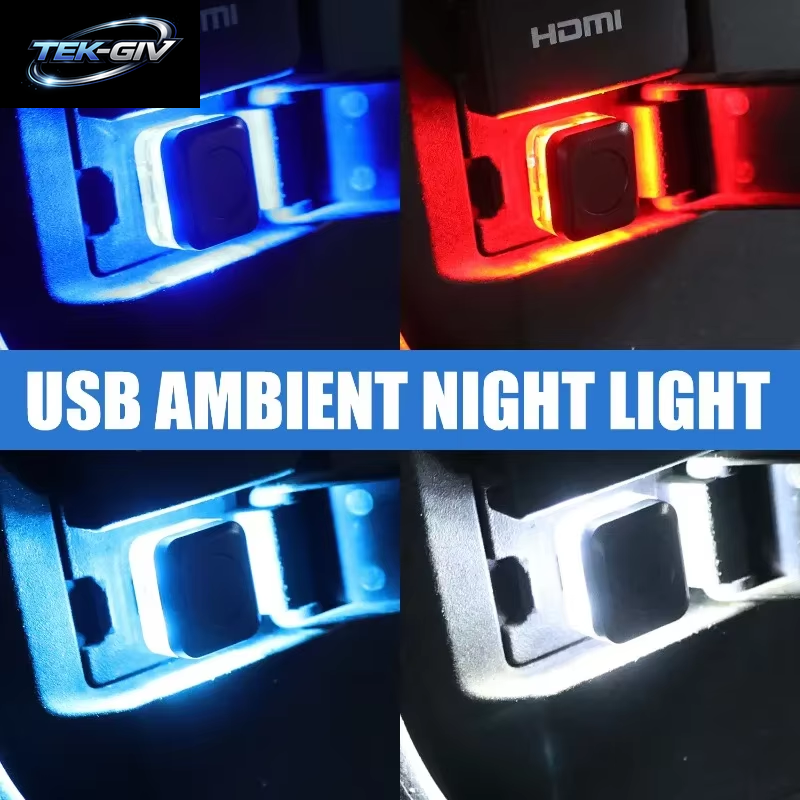 Mini USB LED Nachtlichter Auto Innen Atmosphäre Lampe Auto Dekoration Umgebungsbeleuchtung LED Neonlampe Auto 5V Plug & Play