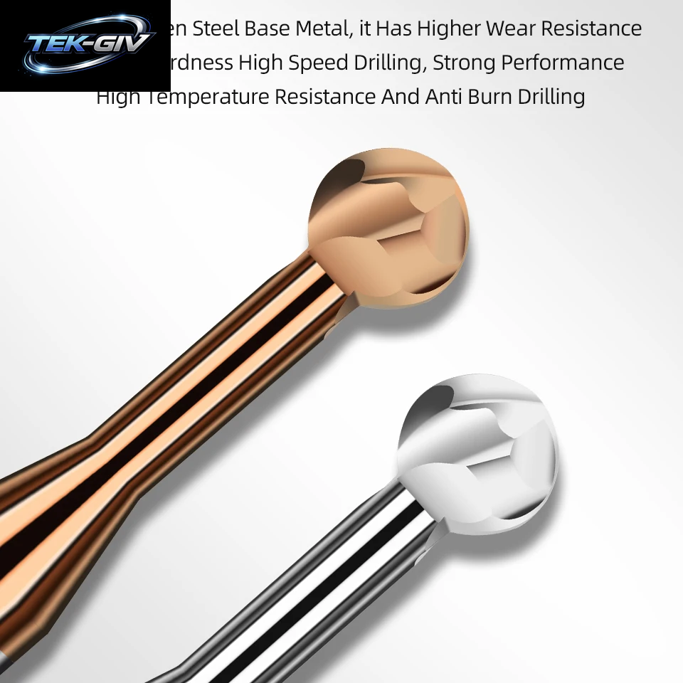 TOOLEYE Hartmetall Lollipop Kugelkopffräser Abgerundete T-Schaftfräser Wolframstahl Cnc-Fräser Cnc-Werkzeuge Für Die Metallbearbeitung