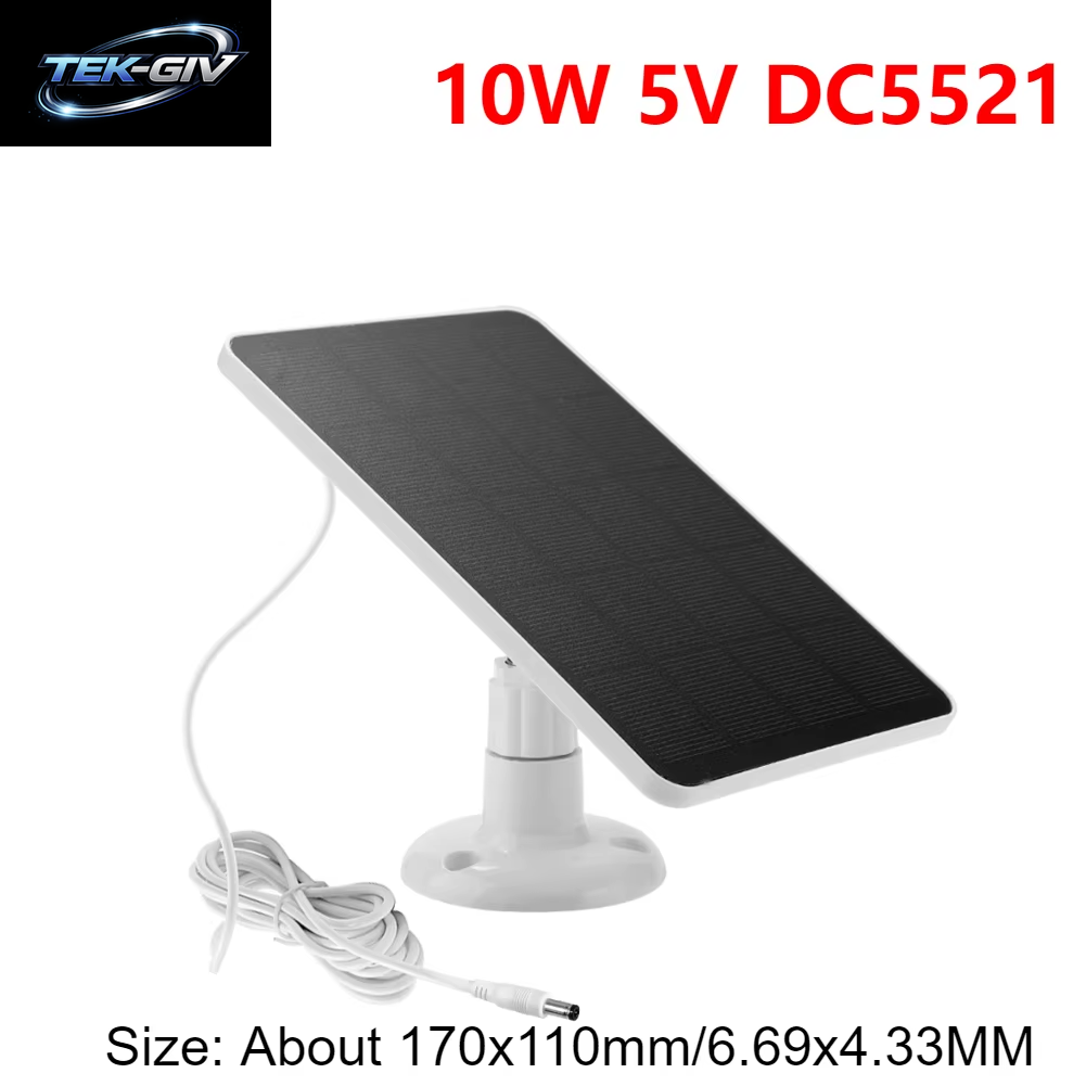 20/10 W Solarpanel Micro USB & USB-C Port Solarladepanel 9,8 Fuß Ladekabel 360 ° Einstellbare Montage Für Überwachungskamera