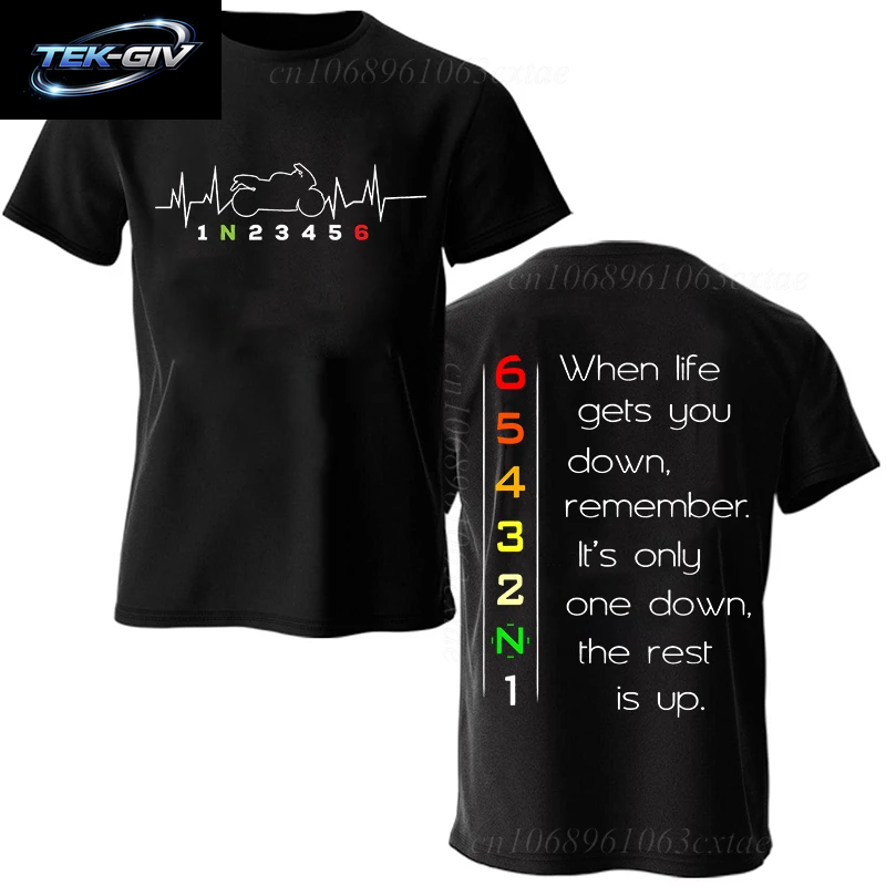 Sommer Mode Männer T Shirt Kleidung 1N23456 Motorrad Getriebe Biker Herzschlag Grafik T Shirt Casual Übergroßen Männer T-Shirts