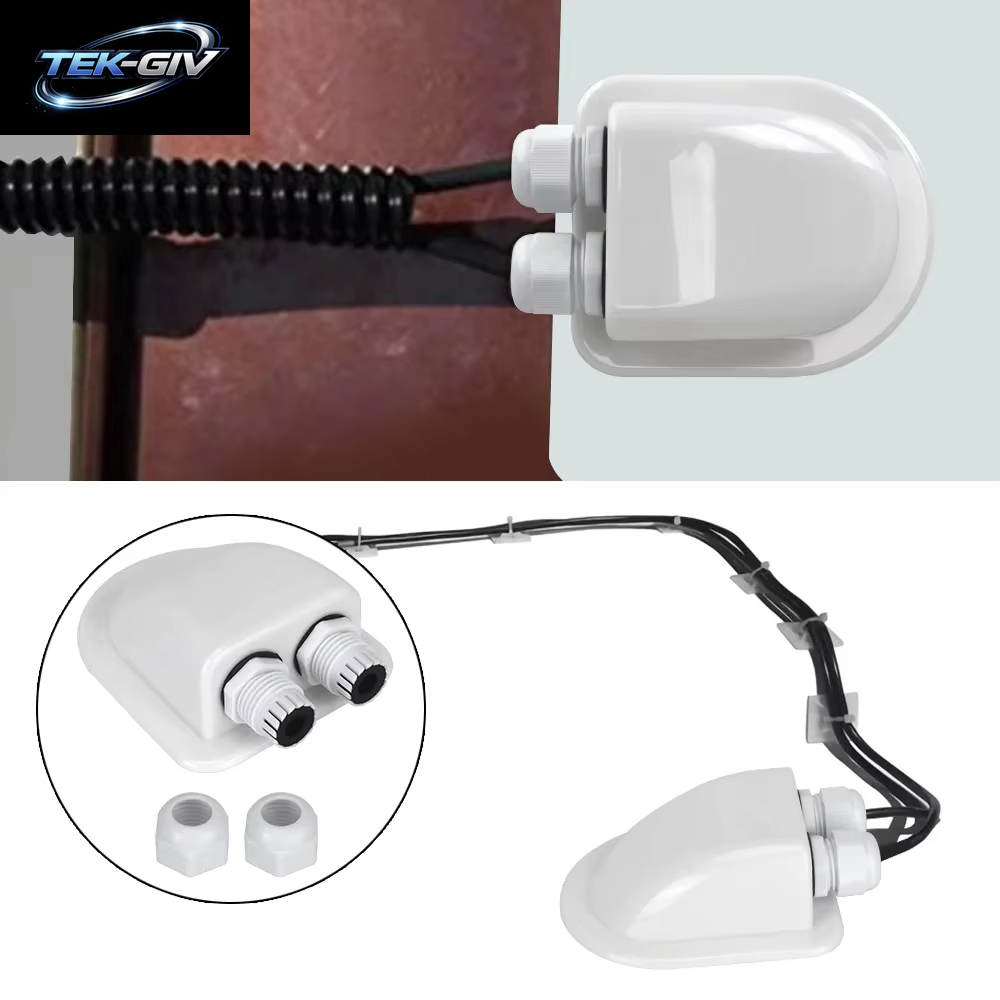 Caravan Solar Auto Anschlussdose Kabelzugang Verschraubungsbox Dach Drahtzugang Kabelverbinder Halter Dual Hole Camper Van