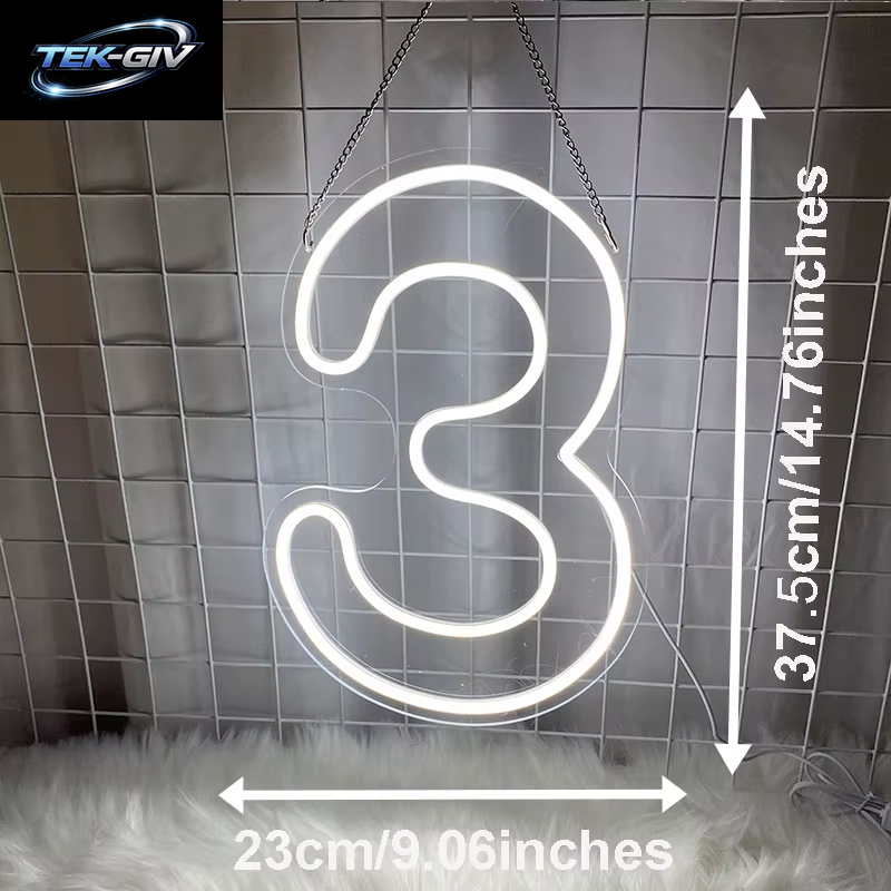 0-9 Nummern-Neonschild, Wanddekoration, Led-Leuchten, Schild, Nummernlicht Für Hochzeit, Geburtstag, Jahrestag, Zuhause, Party, Dekorative Zahlen