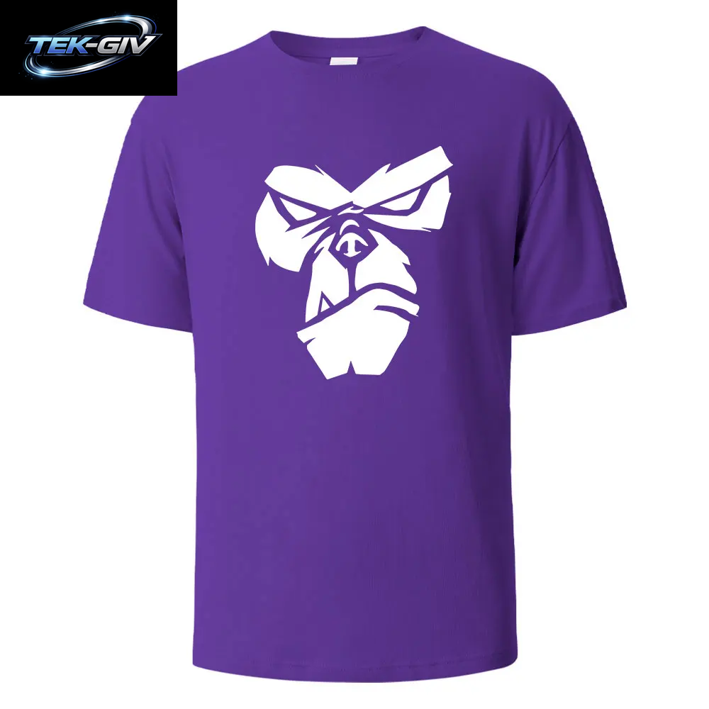 Gorilla Face Lustiges Print-T-Shirt, Sommer-T-Shirts Für Männer Und Frauen, 100 % Baumwolle, O-Ausschnitt, Übergröße, Lässig, Kurzärmelig, Streetwear, Basic-Top