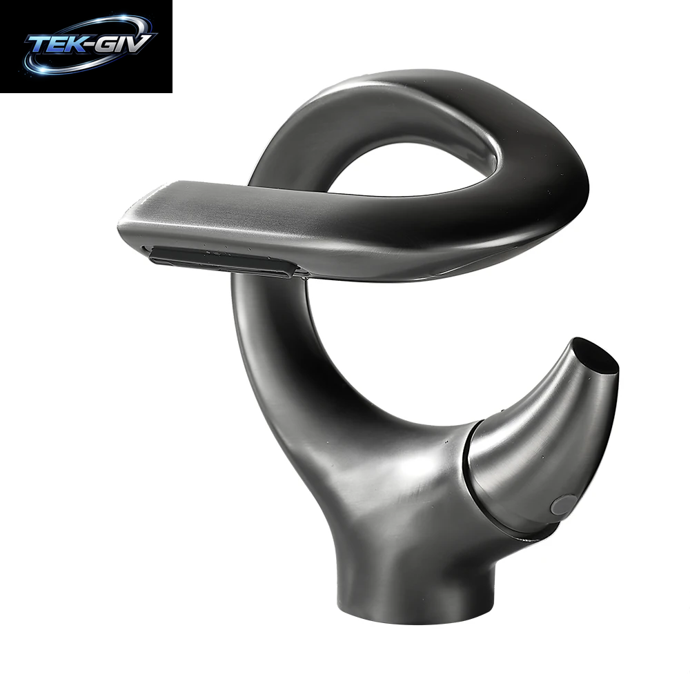 Neues Design Becken Wasserhahn Messing Bad Waschbecken Wasserfall Heiß-Und Kaltwasser Mischer Wasserhahn Einhand Kran Chrom Schwarz Mischbatterie