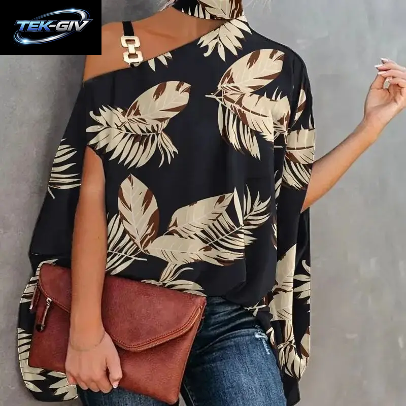 Lässig Lose Frauen Bluse Mode Fledermaus Ärmel Druck O-Ausschnitt Shirts Top Frühling Sommer Büro Dame Blusen Elegante Tops