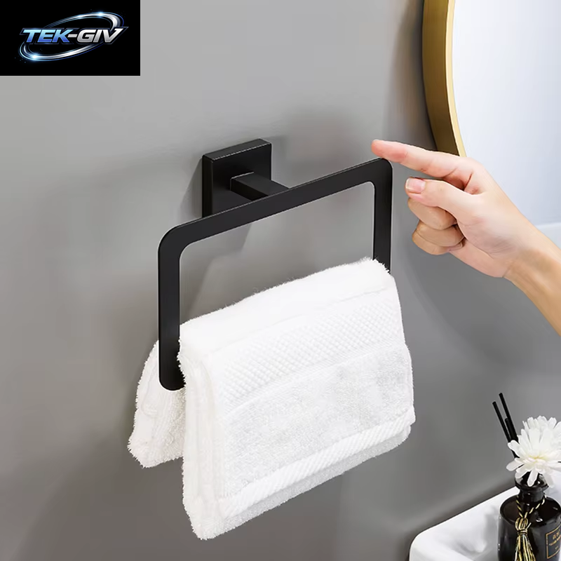Mattschwarz Badezimmer Zubehör Set Wand Halterung Handtuch Bar Handtuch Ring Rollen Papier Halter Robe Haken Edelstahl Hardware Set