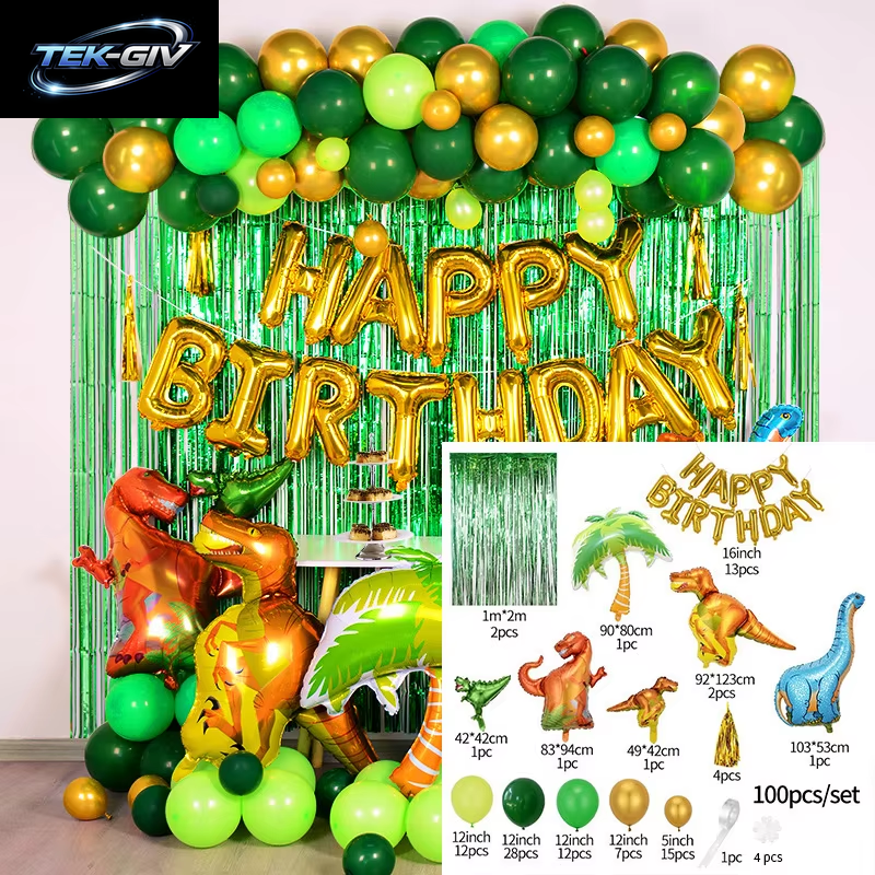 Dinosaurier Geburtstag Party Dekoration Papier Geschirr Set Tassen Teller Tischdecke Thema Luftballons Glücklich Hintergrund Liefert Für Kinder Jungen