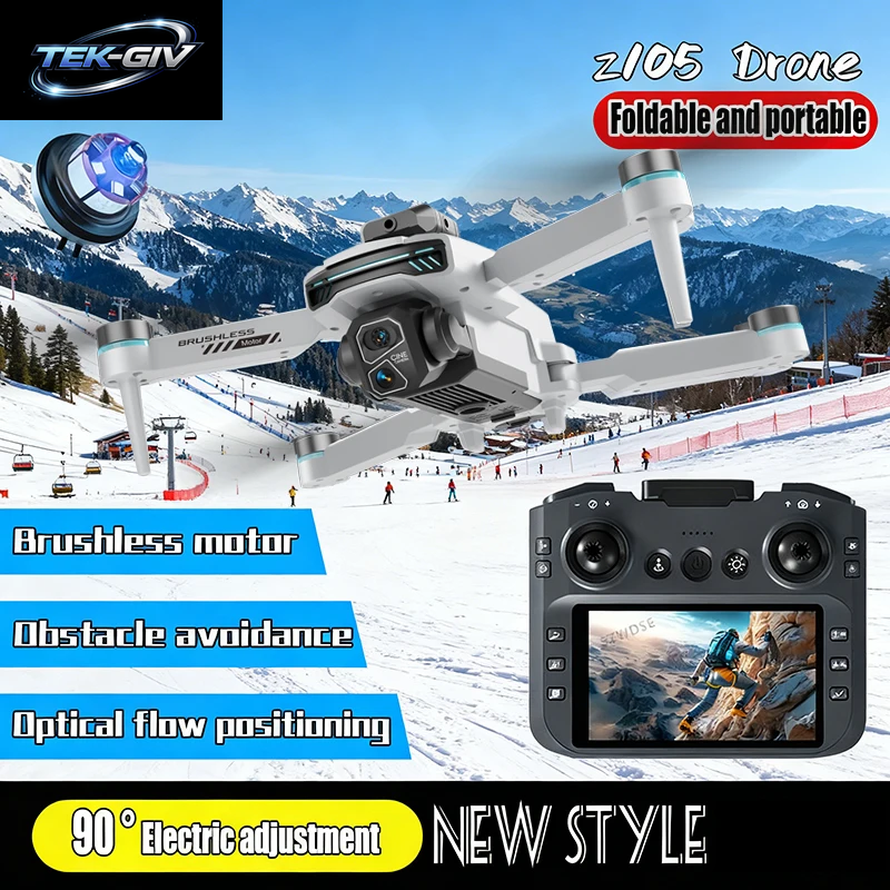 Neue Z105 Drohne 4K Professionelle HD Dual Kamera Optische Fluss Positionierung Fotografie Bürstenlosen Faltbaren Großen Bildschirm RC Quadcopter