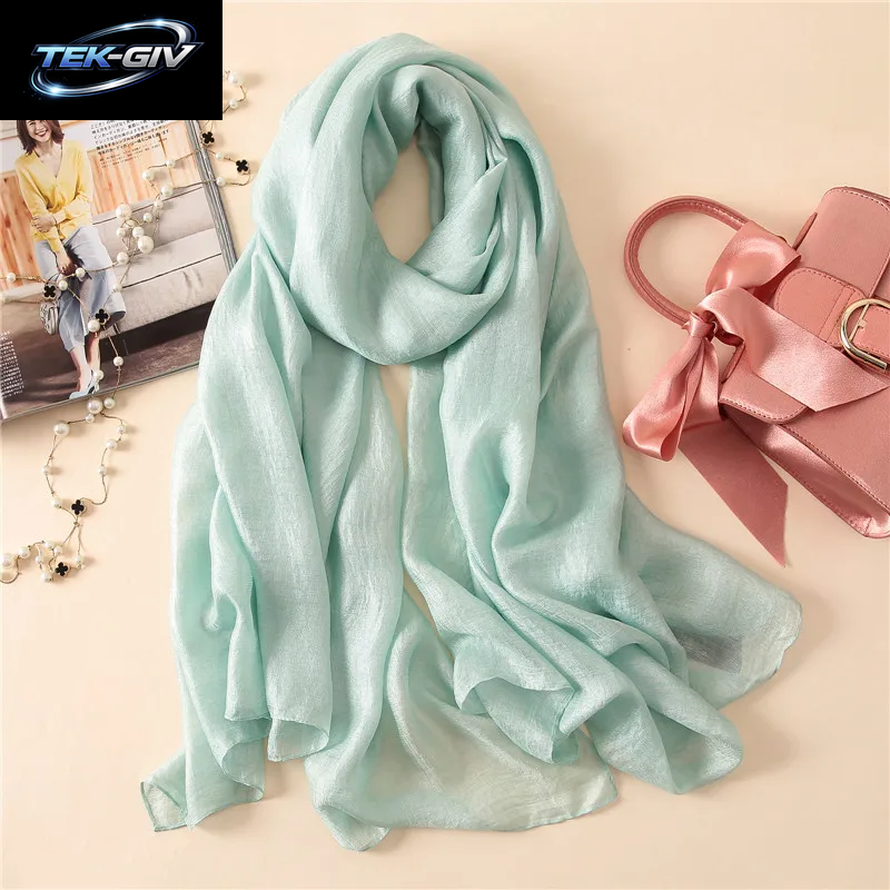 2023 Luxus Marke Frauen Mode Schal Plain Solide Seide Leinen Schals Schals Sommer Dame Bandanas Pashmina Foulard Hijab 180*90 Cm
