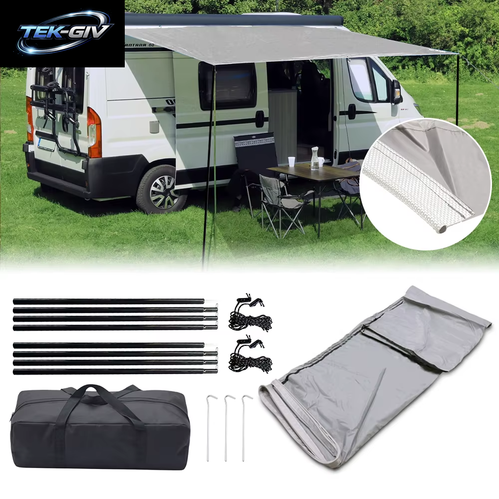 1Set RV Sonnendach Markise Caravan Seite Zelt Set 3X2,4 M Outdoor Zelt Mit Lagerung Tasche Für Camper Wandern Caravan Zubehör