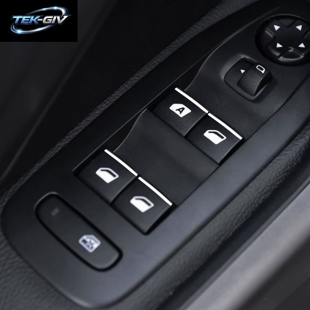 7 Teile/Satz Chrom Tür Fenster Lift-Taste Schalter Pailletten Trim Für Peugeot 2008 208 3008 408 508 301 308 Für Citroen C4L C-QUATRE C5