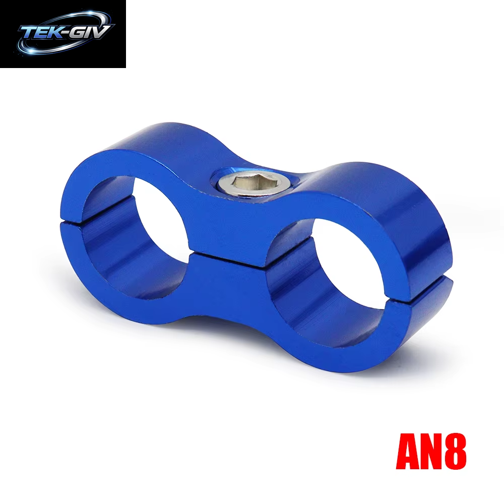 Schwarz/Rot/Blau AN4 AN6 AN8 AN10 AN12 Geflochtene Gummi-Schlauchleitungsklemme Aluminium Eloxierter Leitungsabscheider Separator Trennklemmensatz