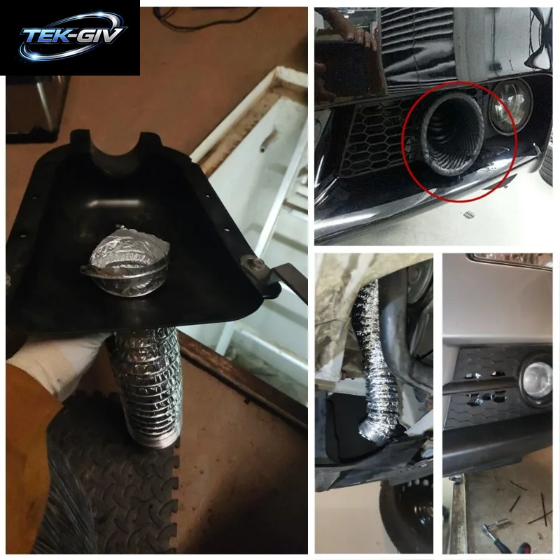 Universal Auto Lufteinlass Rohr Schlauch Kit Für Front Stoßstange Turbo Ram Air Kalt Lufteffizienz Motor Leistung Upgrade Abs Mod