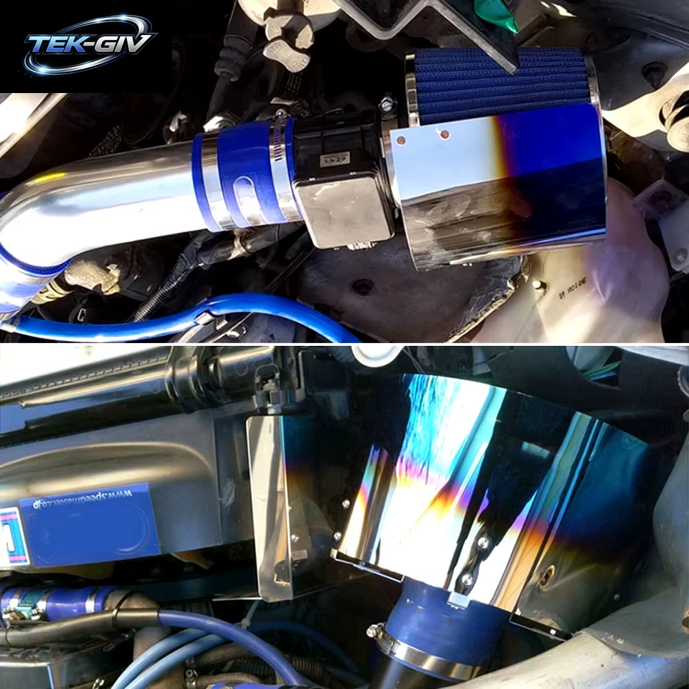 High Flow Kaltlufteinlassfilter Hitzeschildabdeckung Universal Auto Luftfilter Verstellbare Edelstahl Schutzhülle