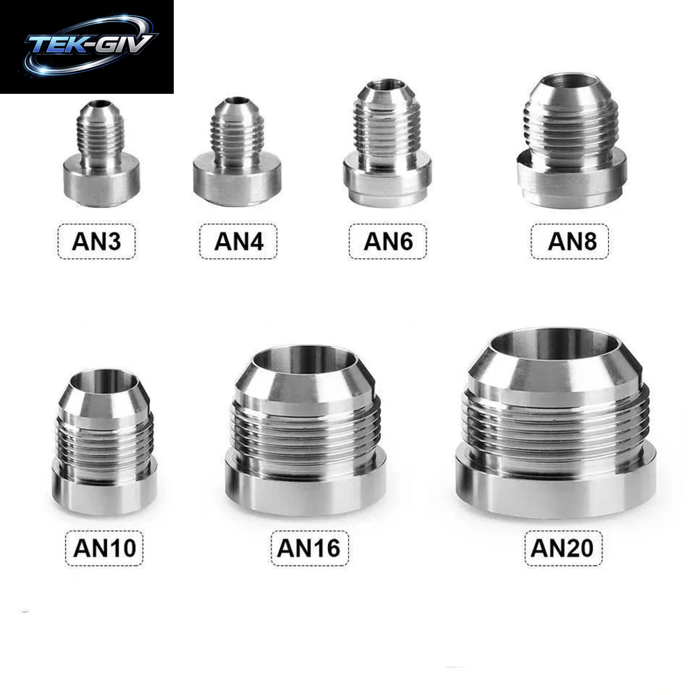 AN20 AN16 AN12 AN10 AN8 AN6 AN4 AN3 Stecker Billet 6061T6 Schweißgelenk Aus Aluminiumlegierung Ein/Schweiß-In-Anschlussstopfen