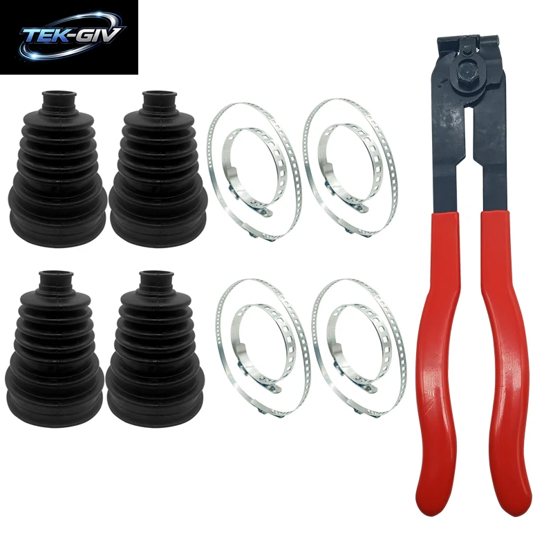 4 Satz Silikon Konstant Geschwindigkeit CV Boot Joint Staub Kit CV Gelenk Klemmen Band Hochwertige Gummi CV Boot Anti-Aging Verschleiß Festigkeit